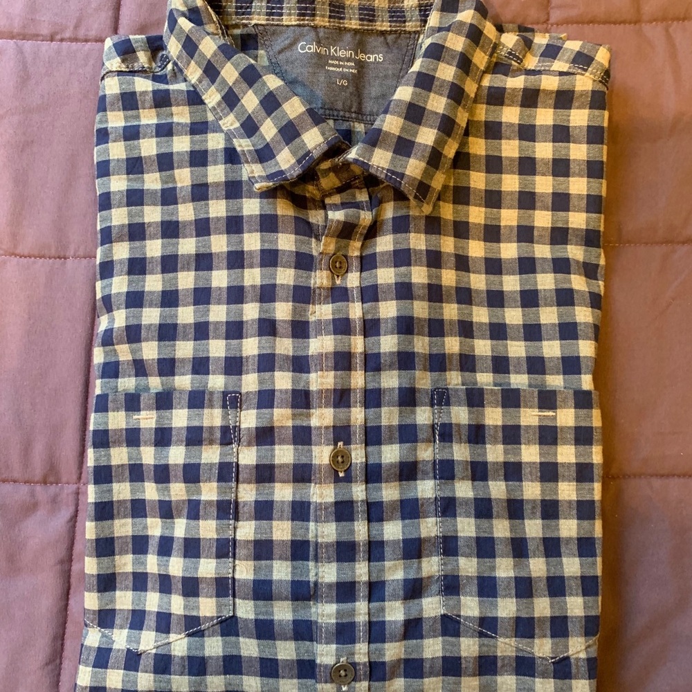 Calvin Klein long sleeve cotton/linen blend shirt